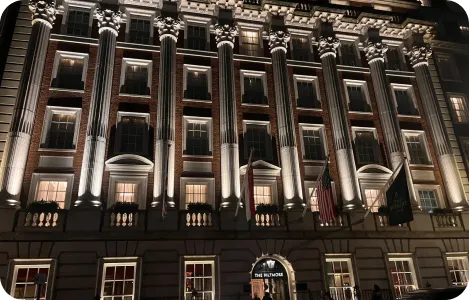 External Front of House Lighting at The Biltmore, Mayfair